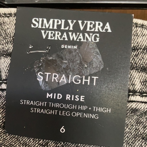 Simply Vera Vera Wang straight jean midrise w  power stretch size 12 - Picture 4 of 17